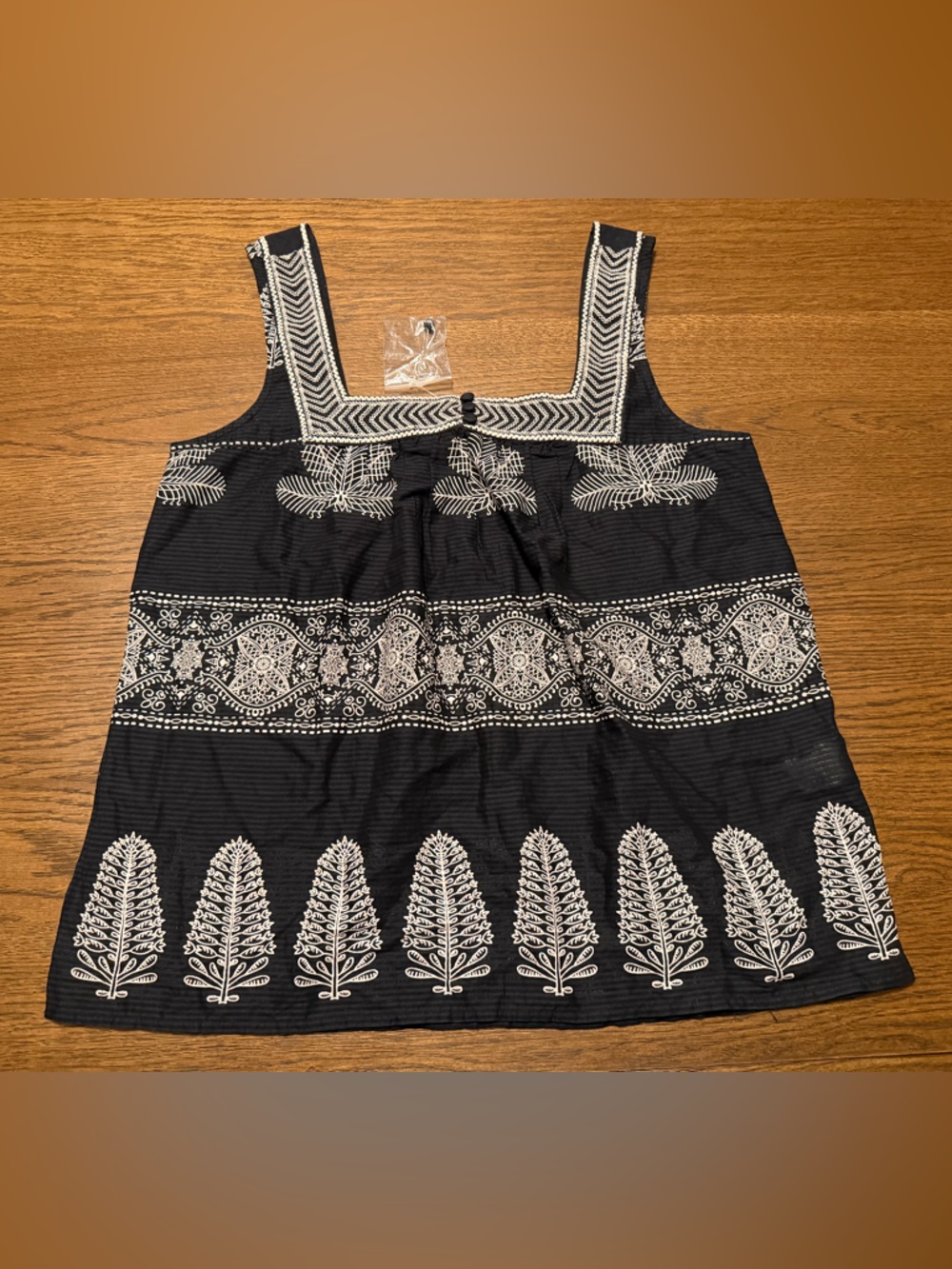 NWT Lucky Brand Black and White Floral Tank
